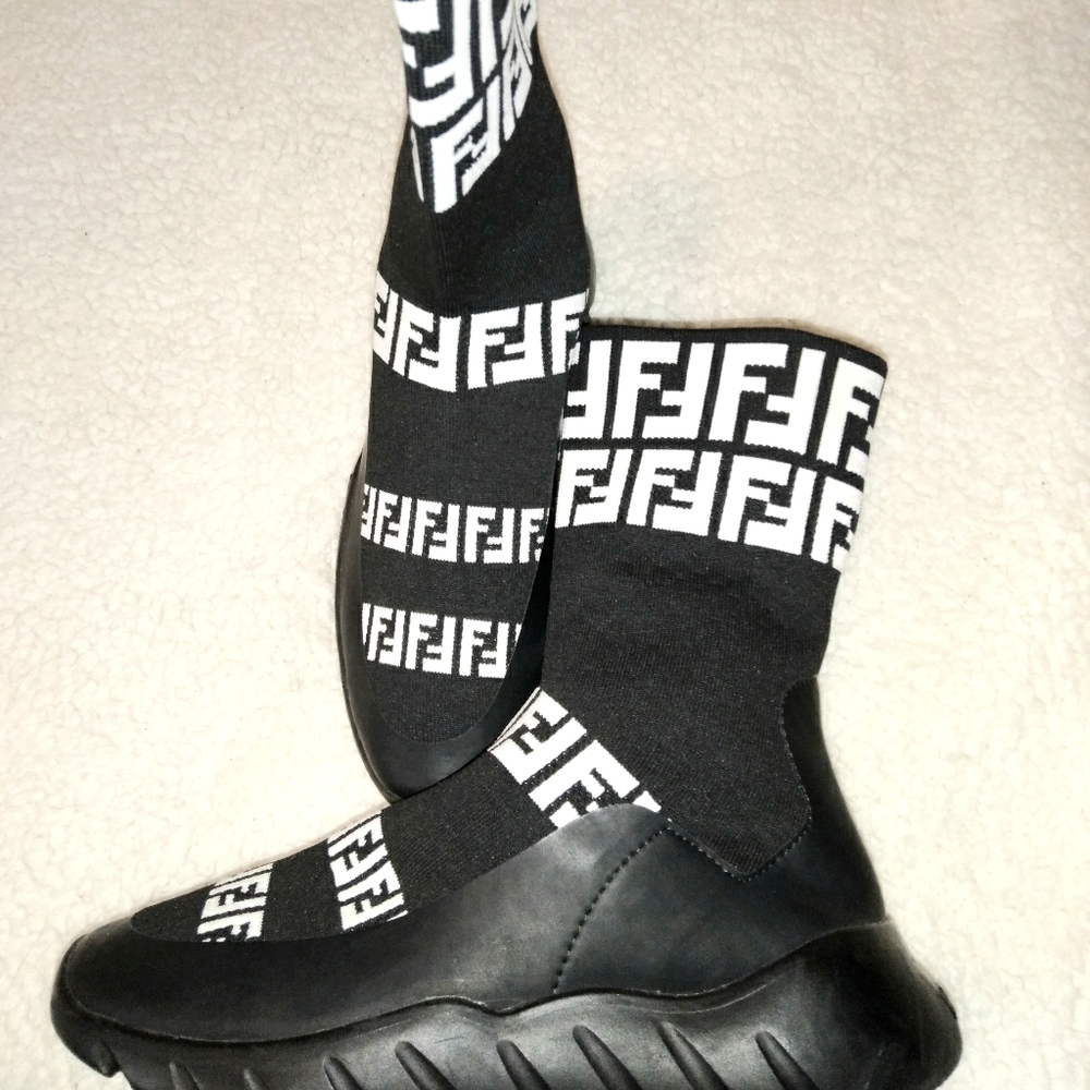Designer Sock Sneakers FF Fendi Look